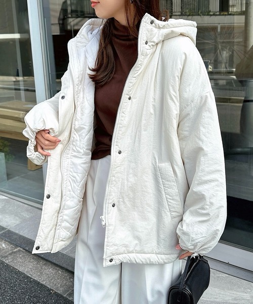 日本🇯🇵連線 and Me 連帽波形中長版外套 寬鬆 oversized 外套 保暖外套 4色(任買兩件711免運)/預購