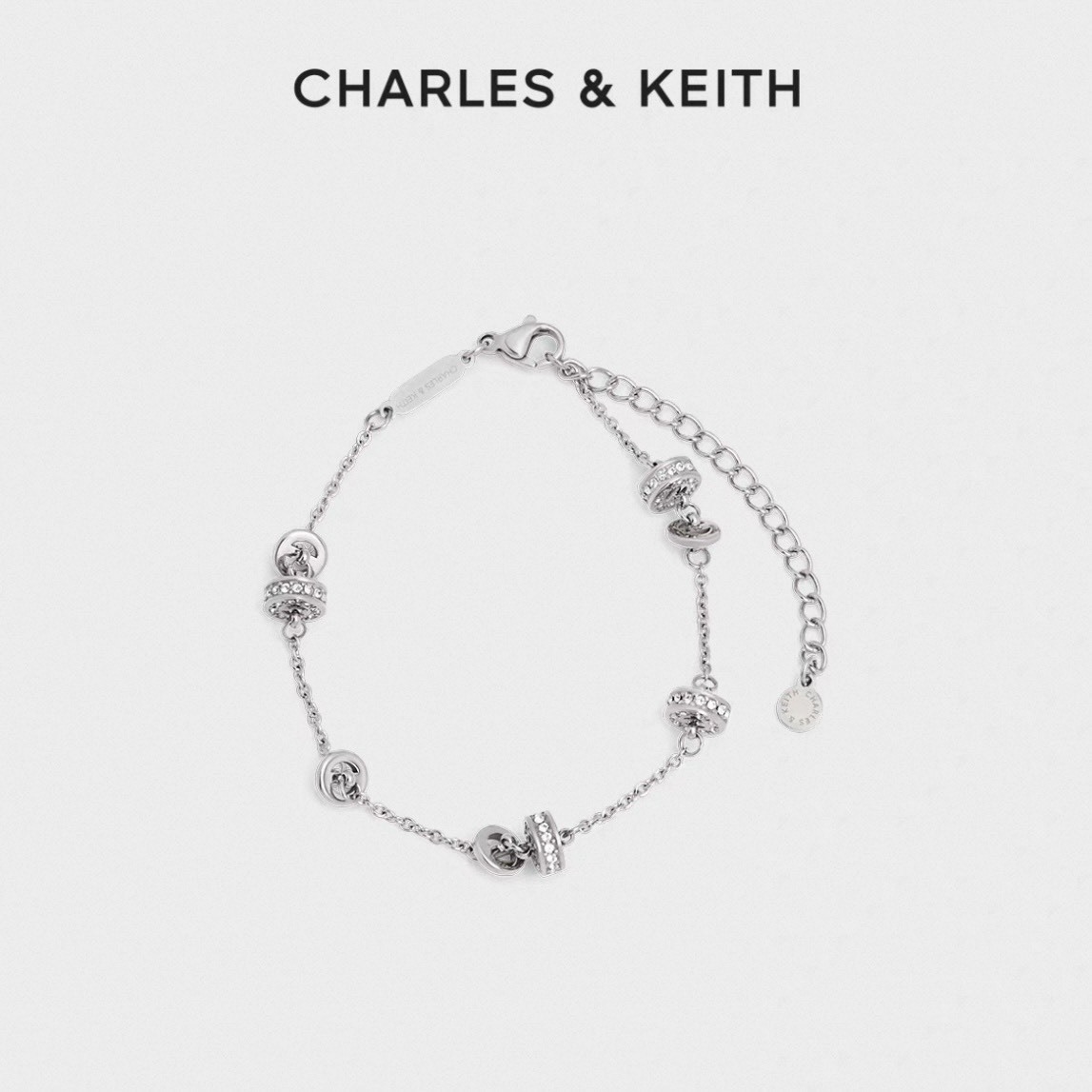 <情人節首選!!>Charles & Keith 小CK 水晶系列 爆閃 手環 戒指
