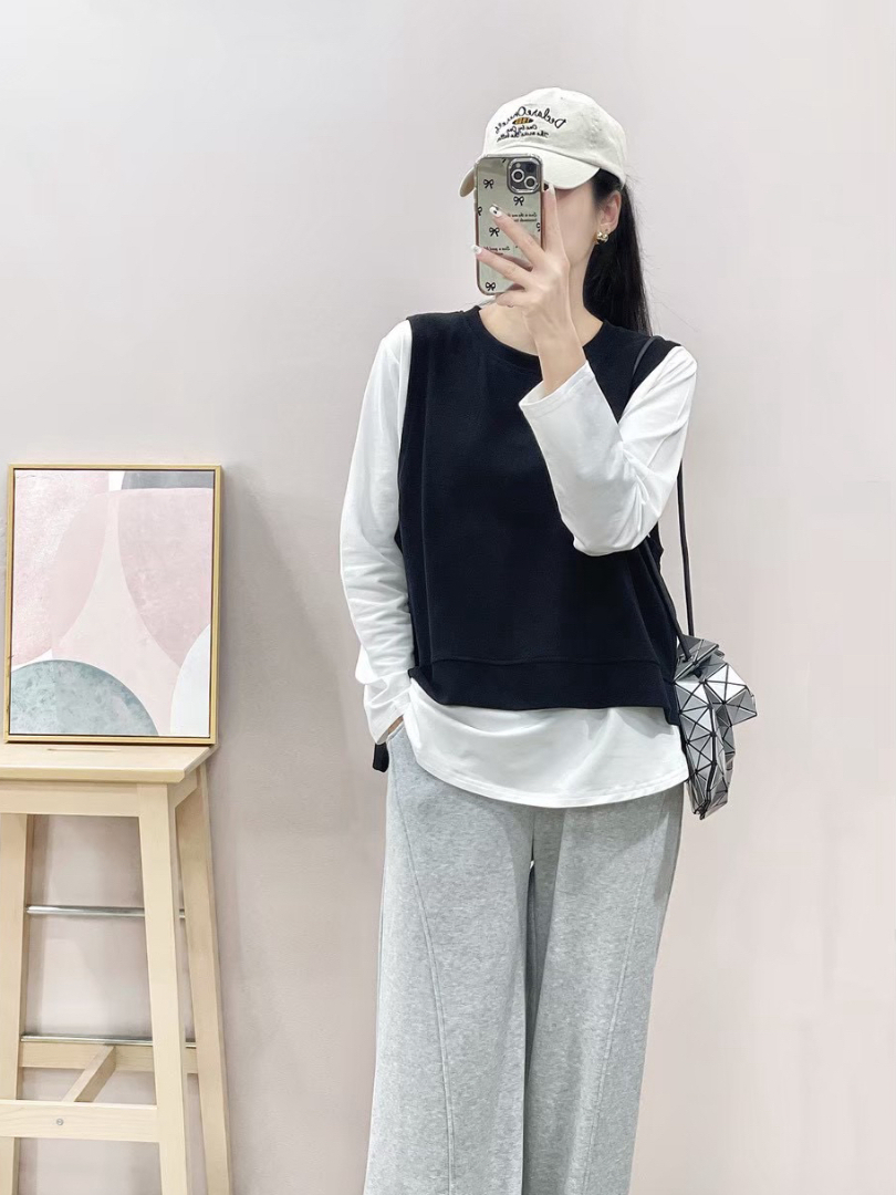 不用搭配就能輕鬆有造型的真兩件上衣 ⚡搶現貨⚡