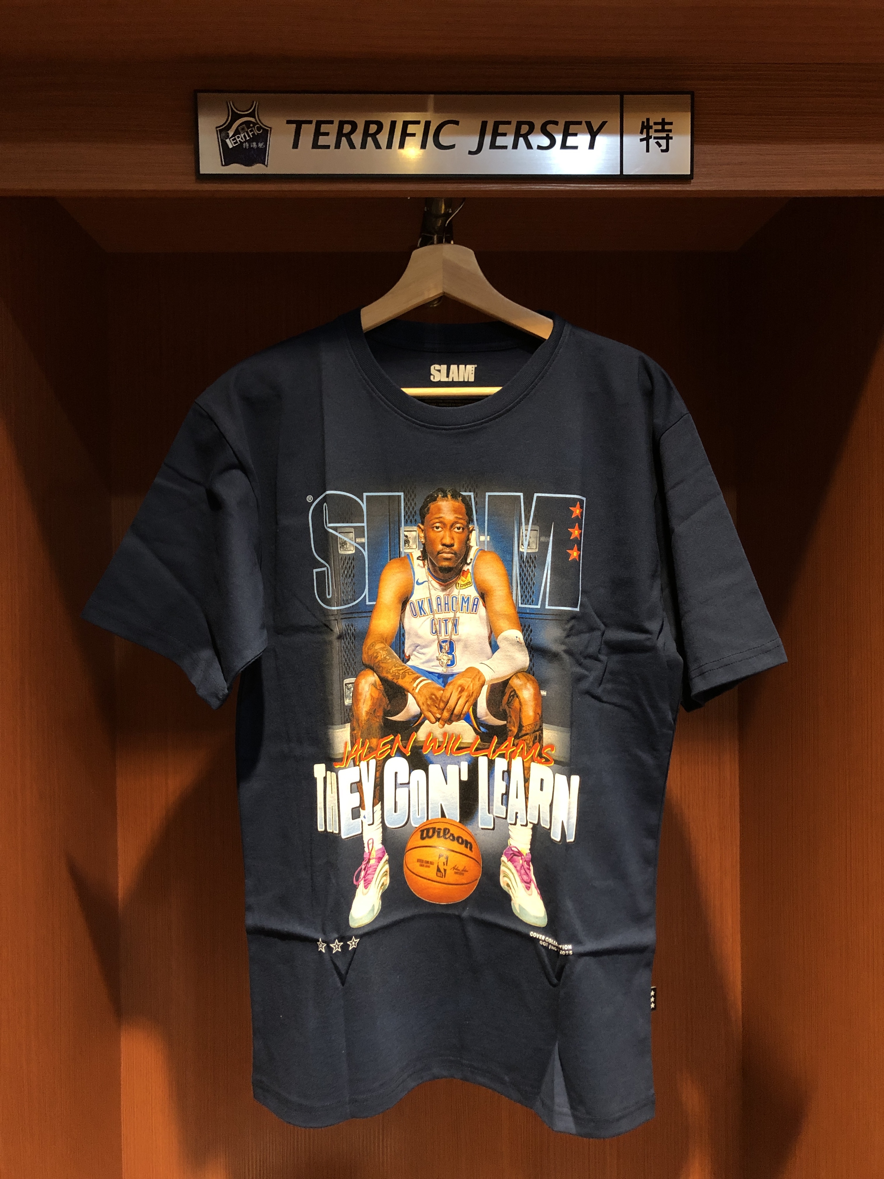 NBA短袖 Jalen Williams 奧克拉荷馬雷霆 深藍 SLAM 258 雜誌封面 Slam Tee 棉質 全新