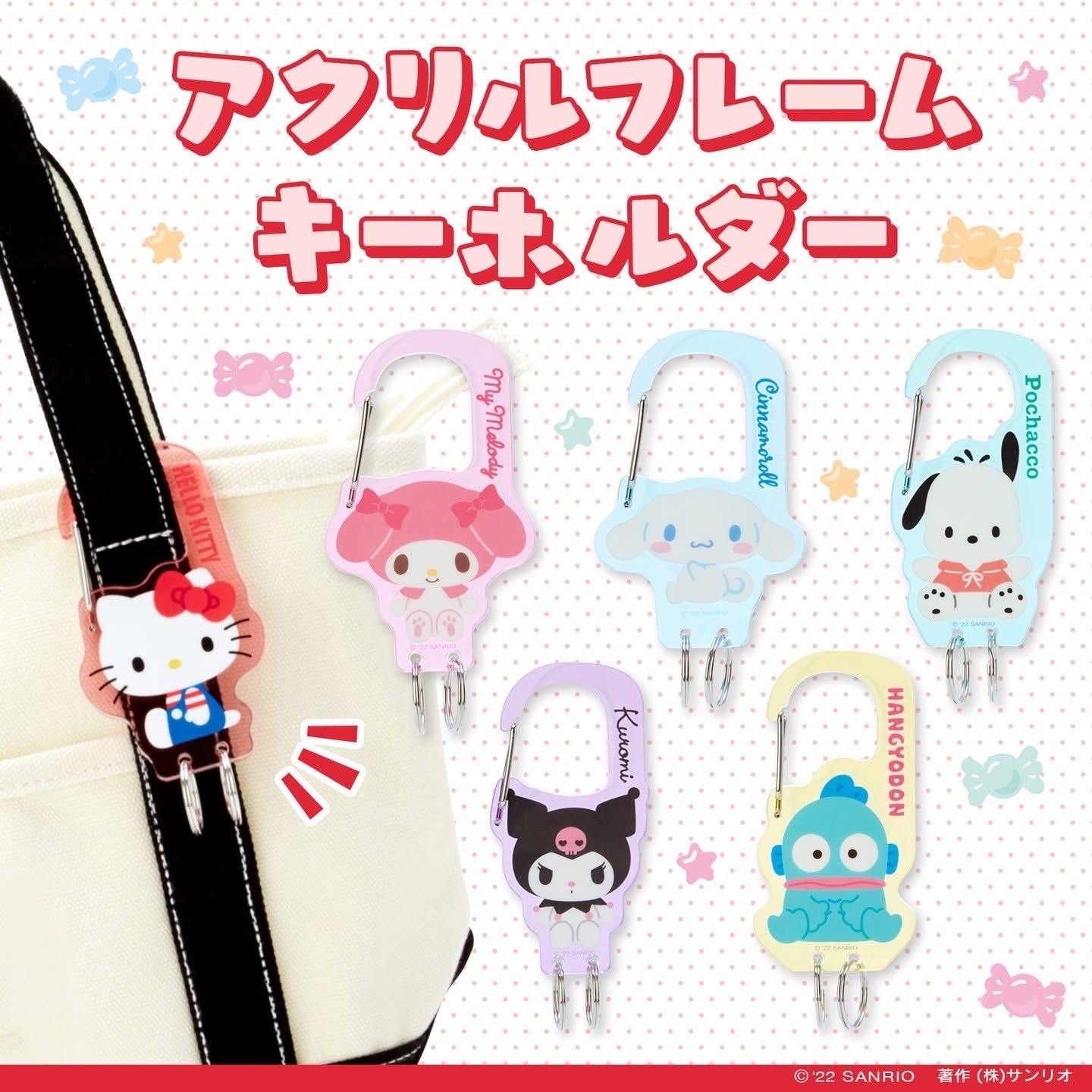 日版Sanrio 亞加力膠牌爬山扣匙扣