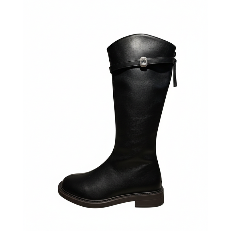 Yauritos | LVB002| 溫柔甜美膝下長靴 (水鑽方釦)