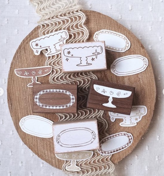 fafa製造所． 容器系列 膠板印章 共四款