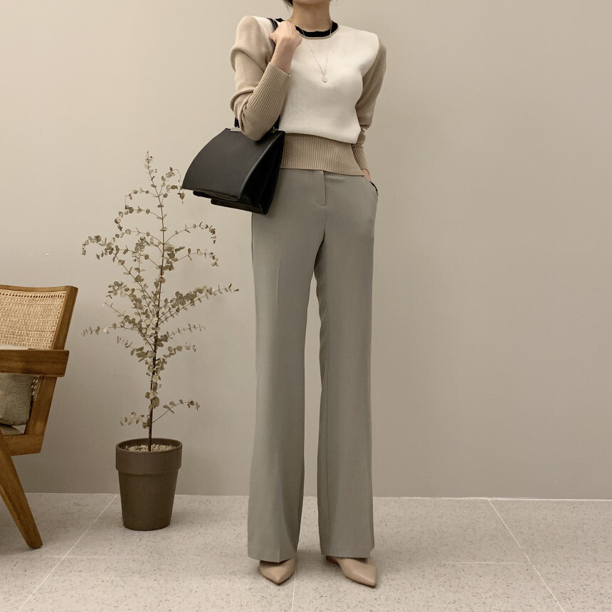 撞色針織上衣(黑袖/奶茶袖)