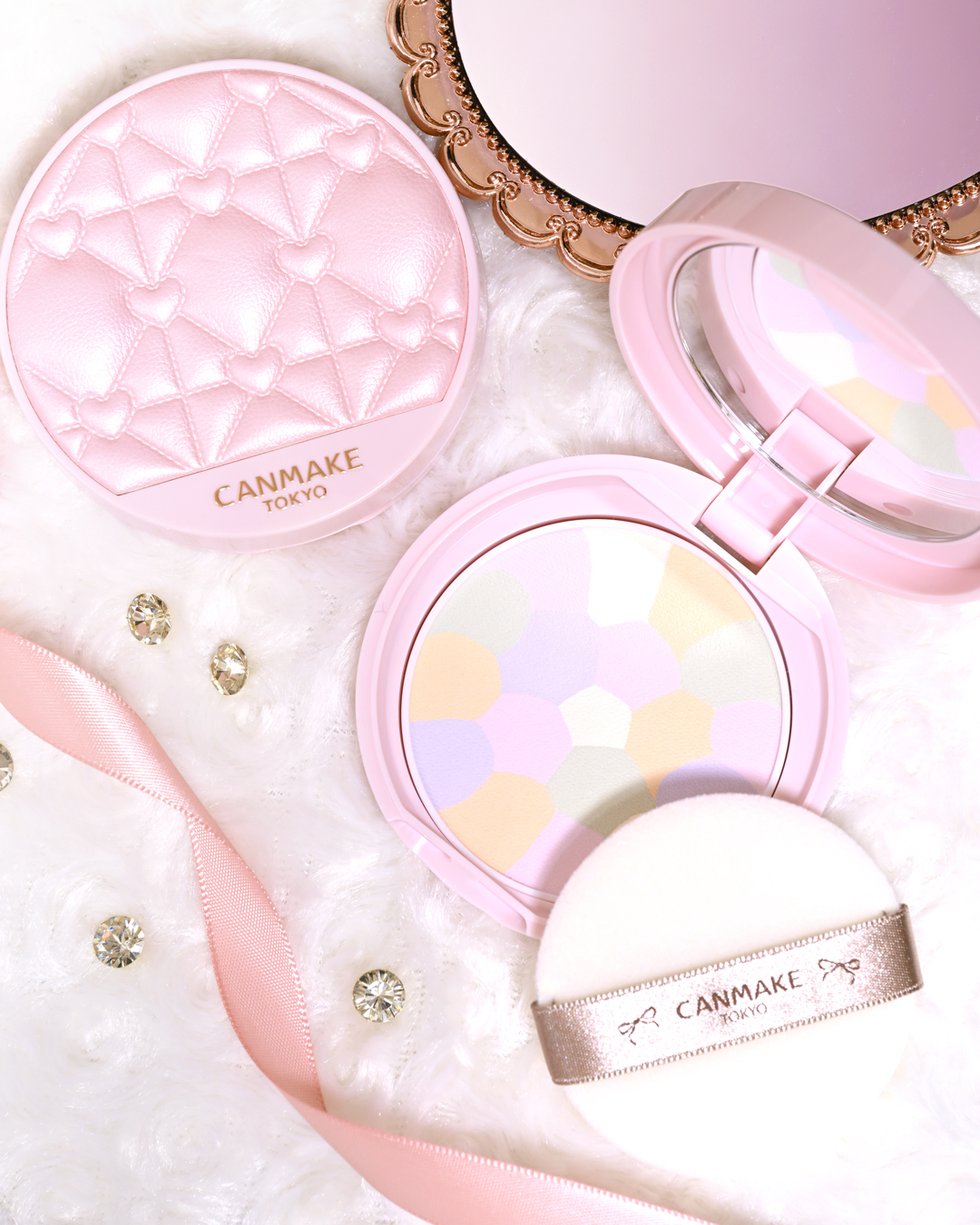 Marshmallow Finish Powder ~Abloom~ 01 (Quilted Compact) 透亮美肌蜜粉餅 潤色版 01 限量粉嫩愛心包裝
