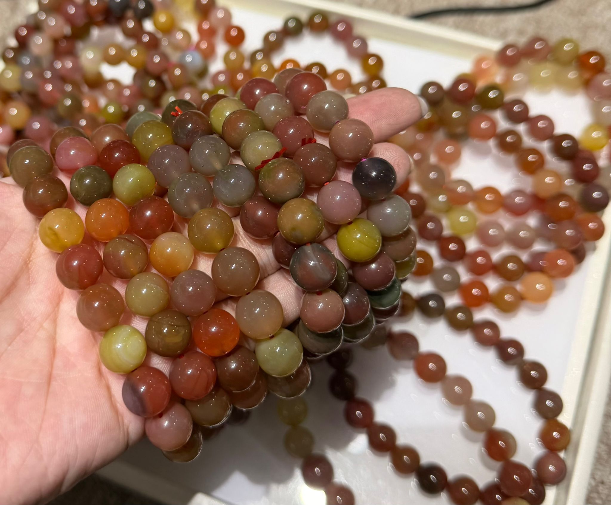 251110 - D55 9mm++天然老礦彩鹽源瑪瑙手串