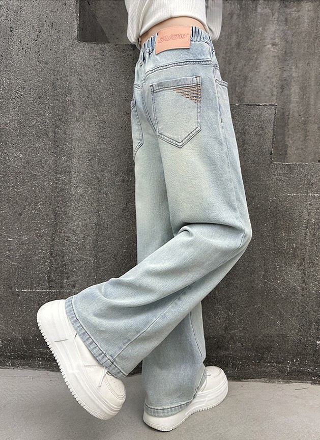 女童淺色牛仔褲 / 闊腿褲 120-170cm #5126