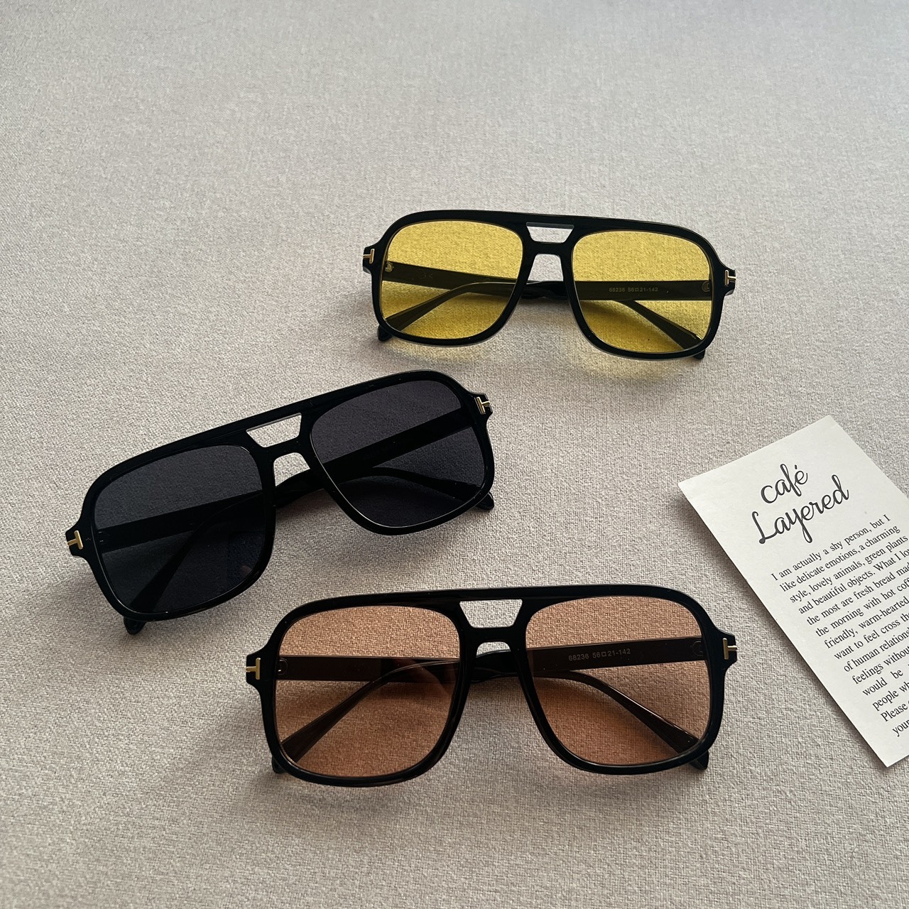 多角形邊墨鏡/三色