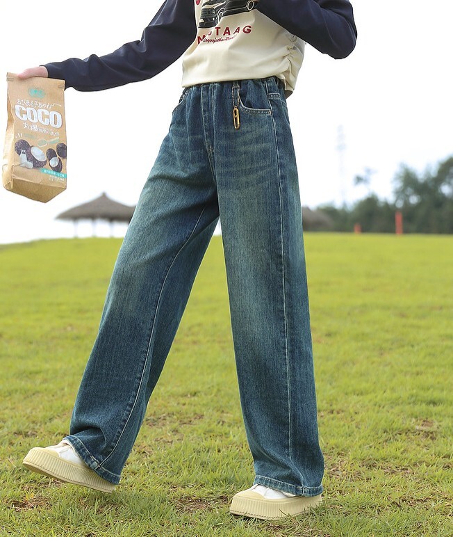 女童深色牛仔褲 後口袋造型 120-170cm