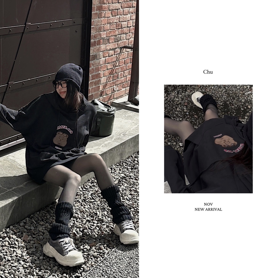 【 OMER奧默熊 】11.11 小熊日記’口袋帽TEE