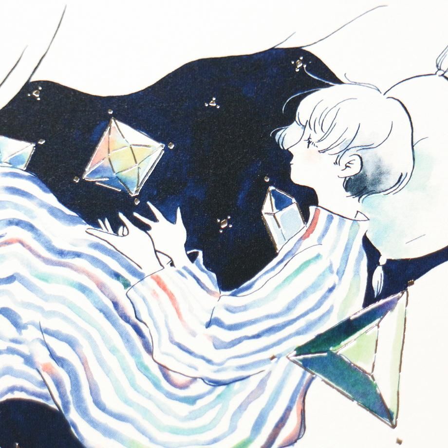 夜晚的夢 藤卷佐有梨 箔押明信片｜日本表現社