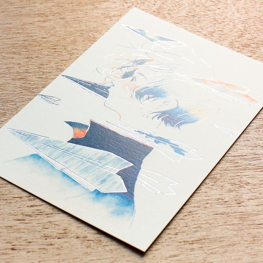 飛翔的記憶 藤卷佐有梨 箔押明信片｜日本表現社