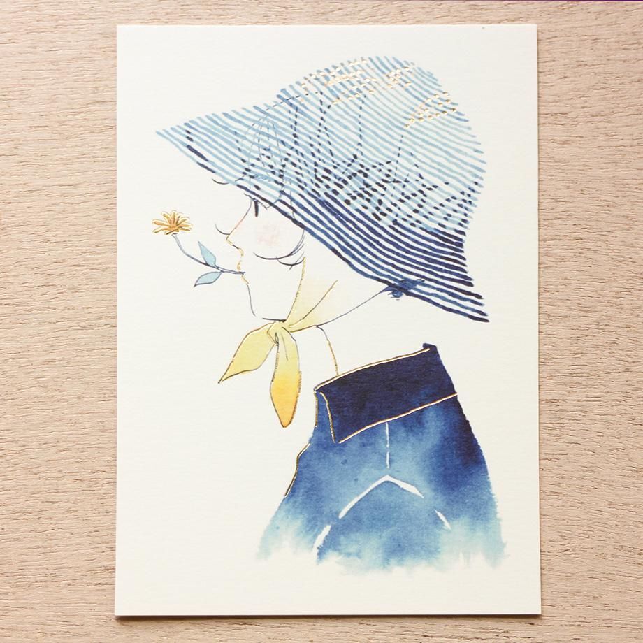 蒲葦 藤卷佐有梨 箔押明信片｜日本表現社