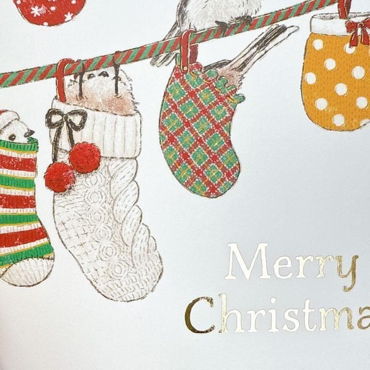 長尾山雀 箔押 聖誕明信片｜日本ACTIVE CORPORATION