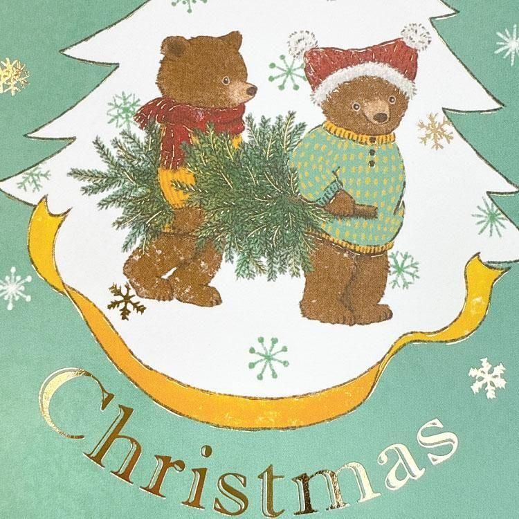 小熊 箔押 聖誕明信片｜日本ACTIVE CORPORATION