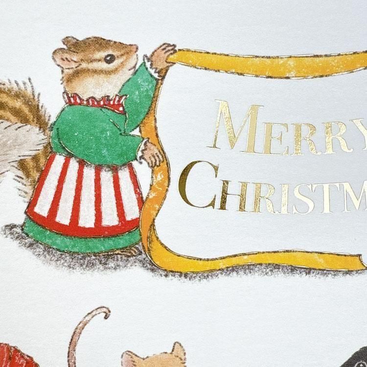 小動物們 箔押 聖誕明信片｜日本ACTIVE CORPORATION