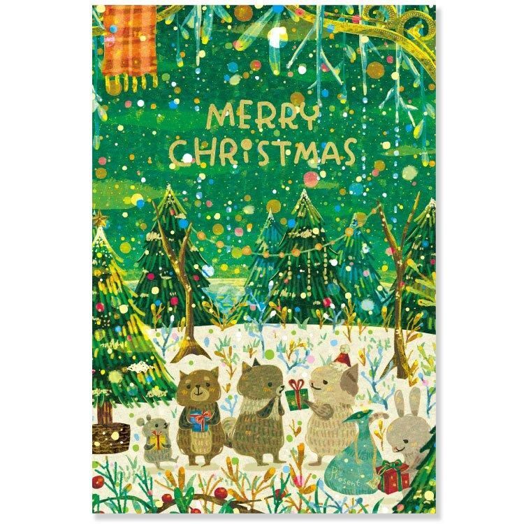 禮物 Muumegu 箔押 聖誕明信片｜日本ACTIVE CORPORATION