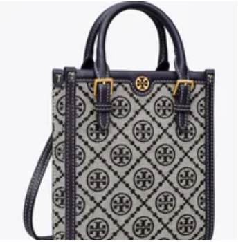 [E] TORY BURCH Tory Navy 87146 T Monogram Mini N/S Tote, 87146-405 (ETB291)