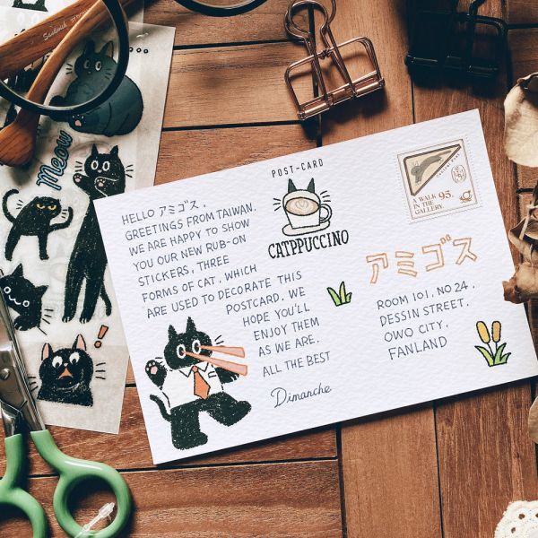 貓的三態 3入感壓 轉印貼紙｜迪夢奇 Dimanche