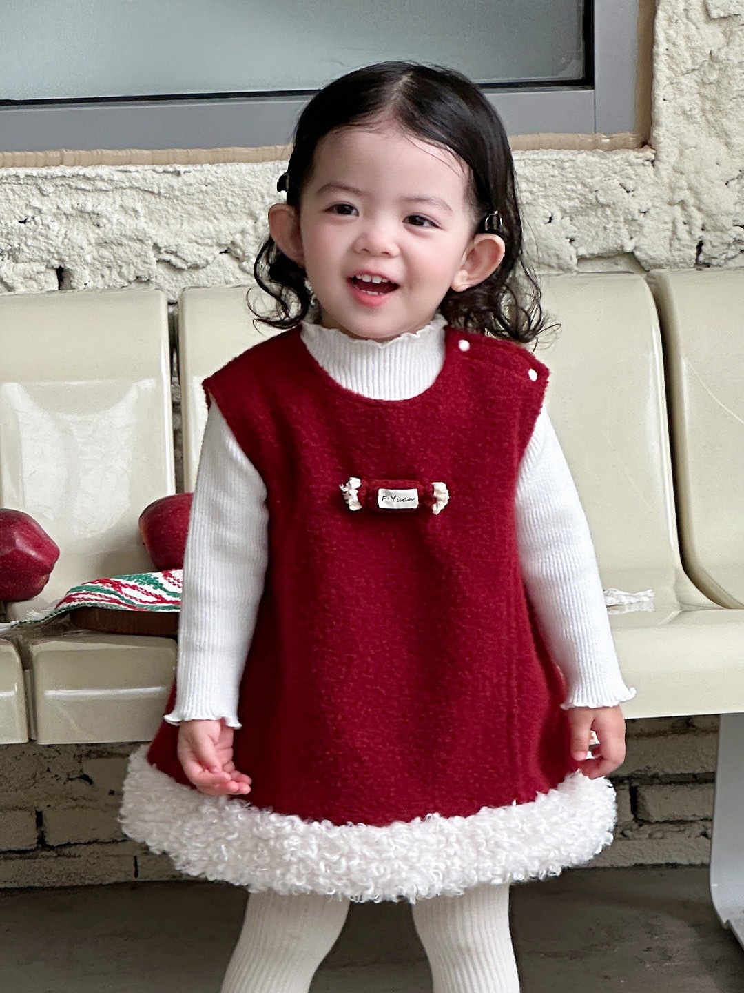 有Q兩色聖誕過年洋裝/內搭上衣