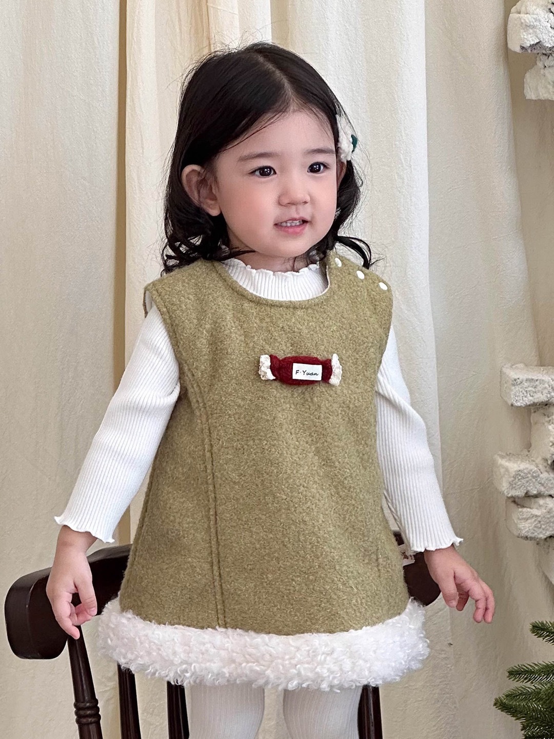 有Q兩色聖誕過年洋裝/內搭上衣