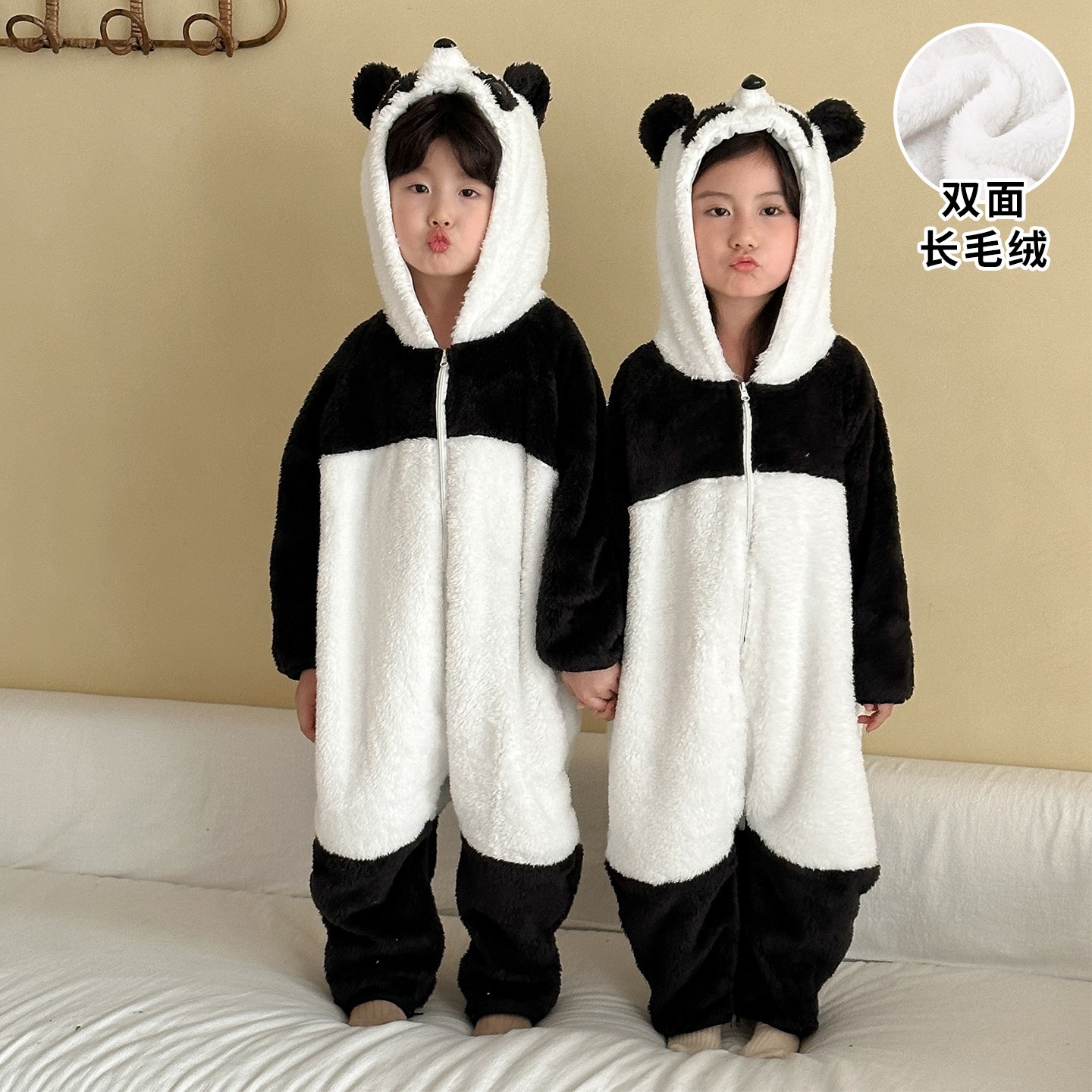 熊貓超舒服珊瑚絨暖呼呼連身衣