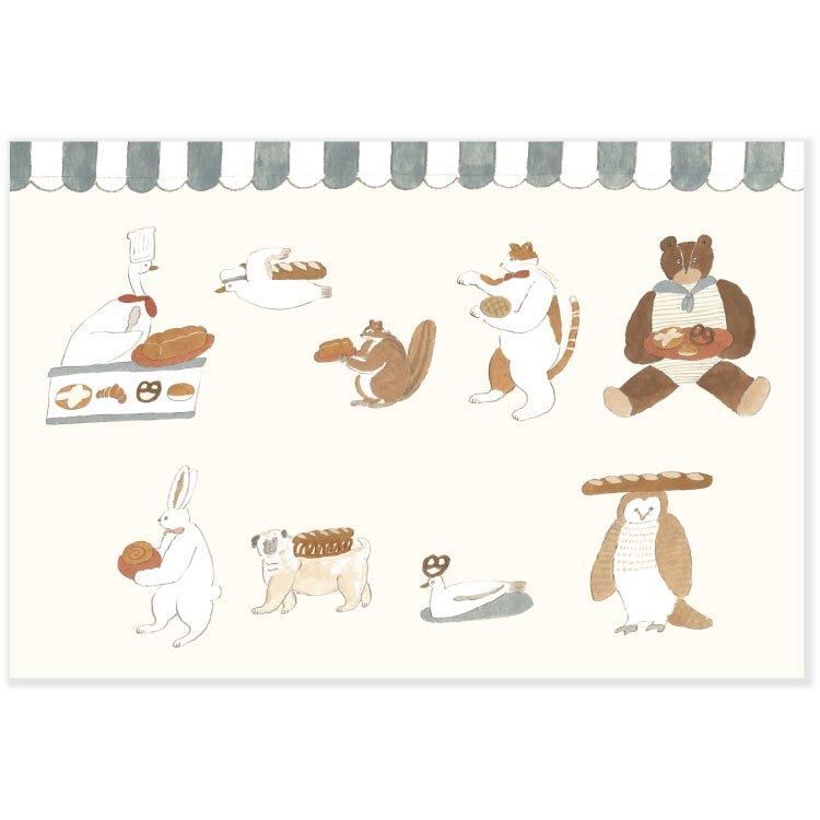 人氣麵包店 插畫明信片 Tobimatsu Shoichiro｜日本ACTIVE CORPORATION