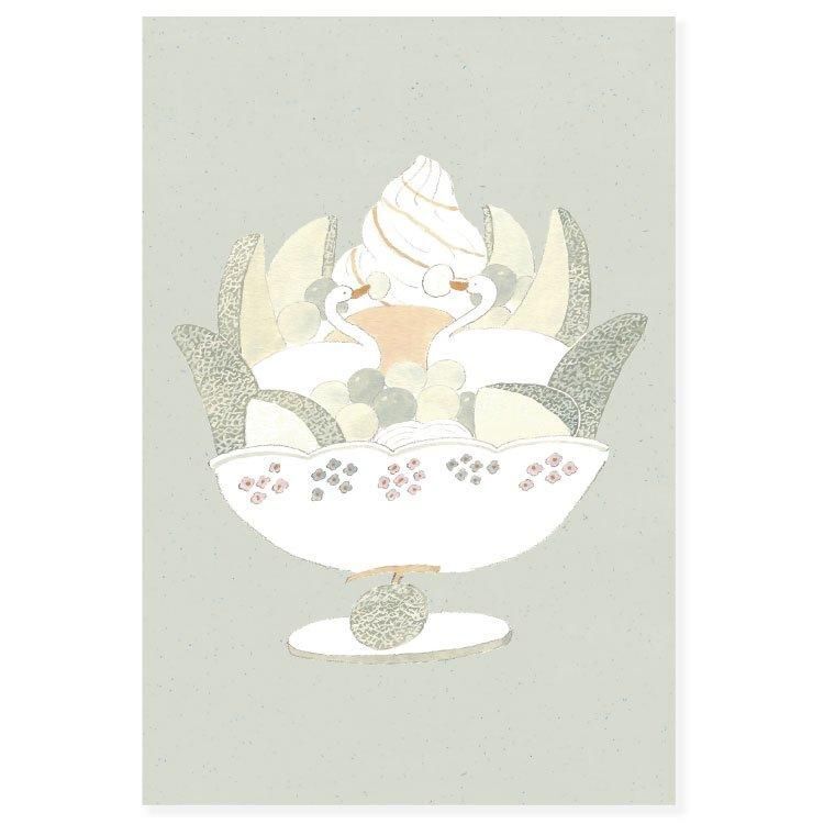 哈密瓜甜點 插畫明信片 Tobimatsu Shoichiro｜日本ACTIVE CORPORATION