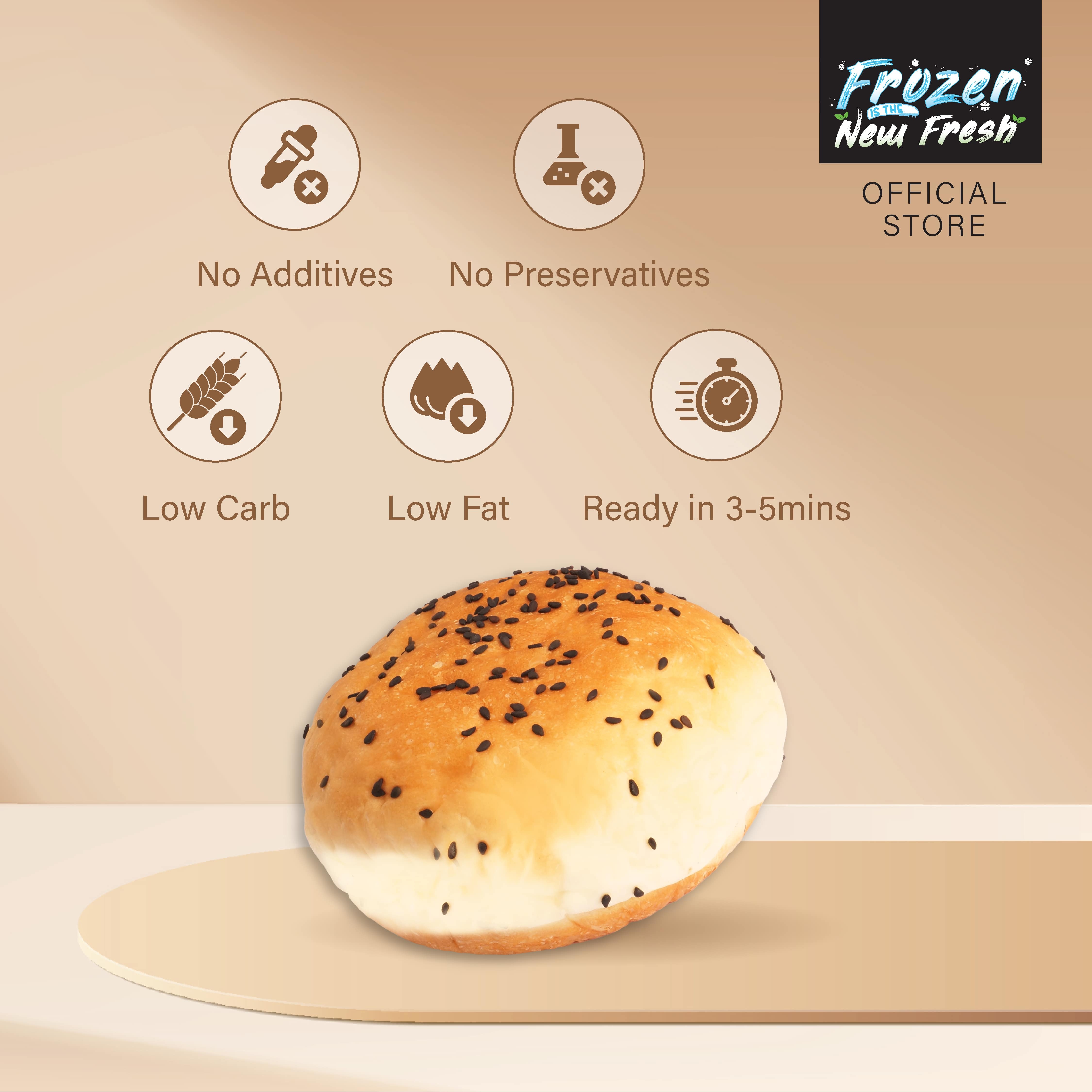 Vegan Burger Bun 4pcs (Frozen)