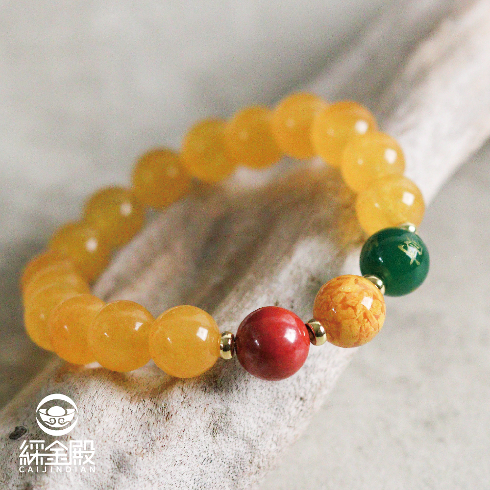 八方來財黃玉髓手珠｜開運｜招財｜辟邪護身｜磁場｜健康｜過爐加持【綵金殿】