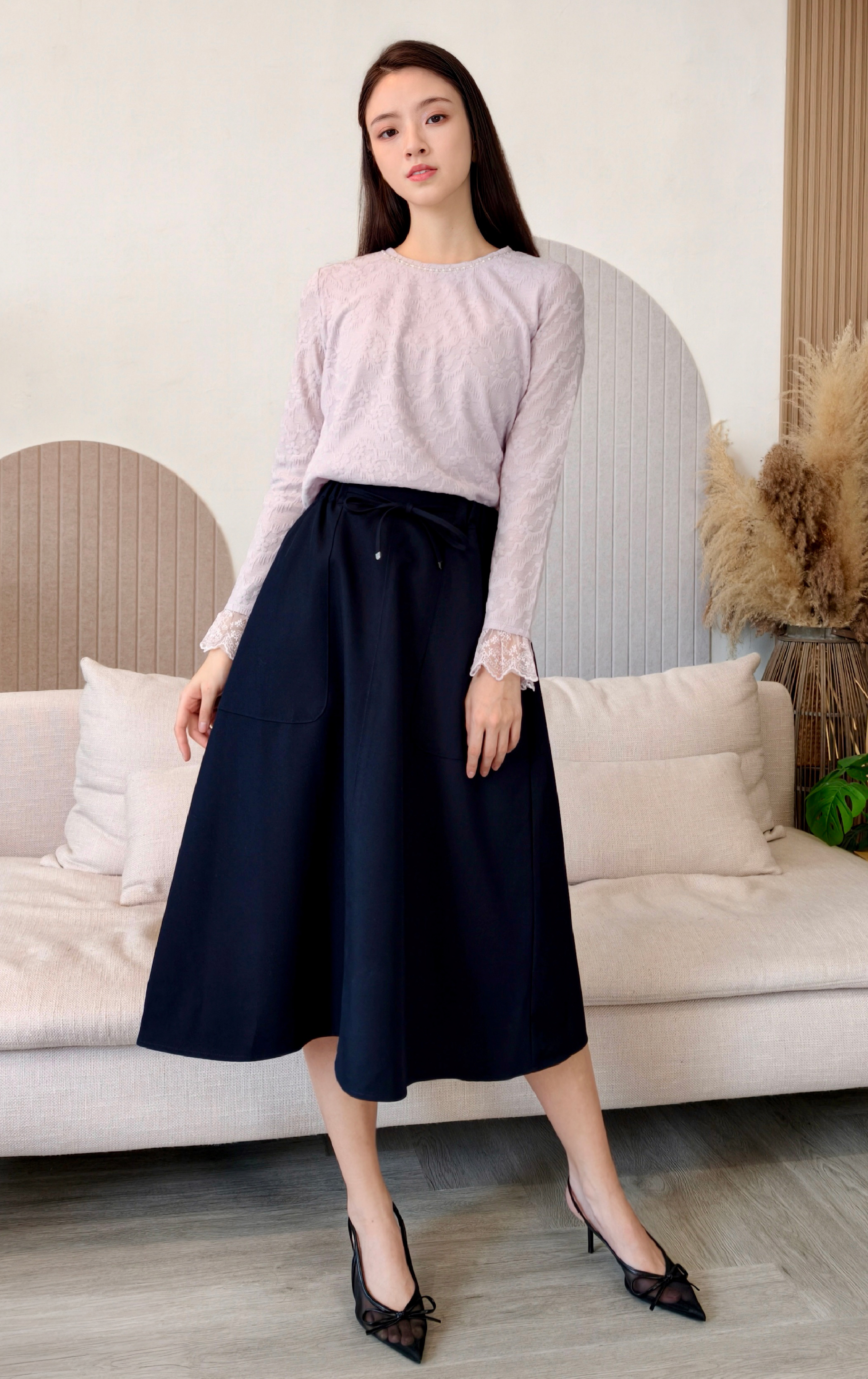 橡巾束繩半身裙 SK0770