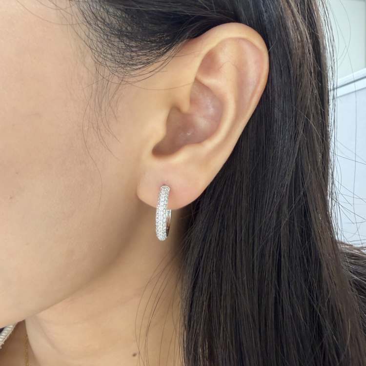 經典鑽石圈耳環