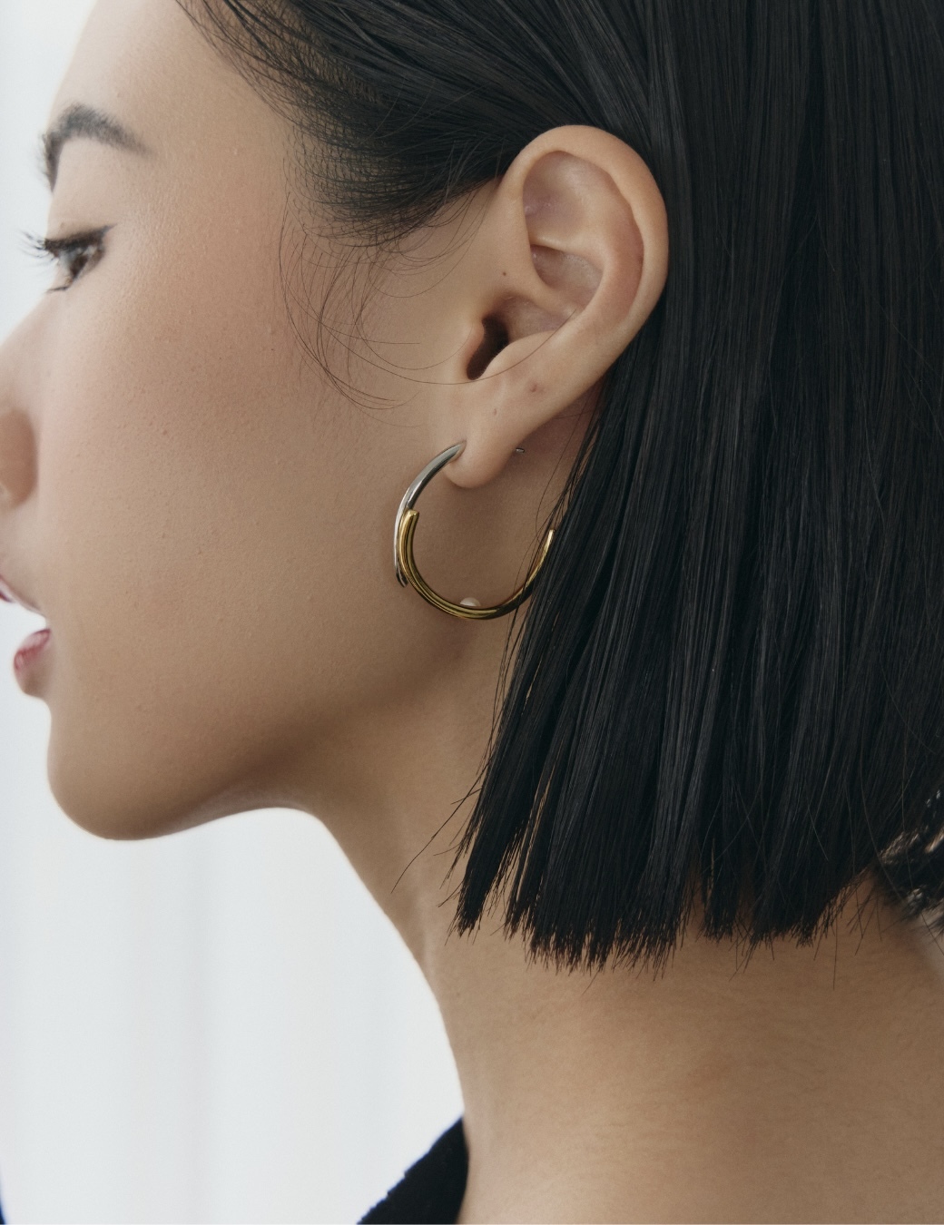 雙交錯珍珠耳環