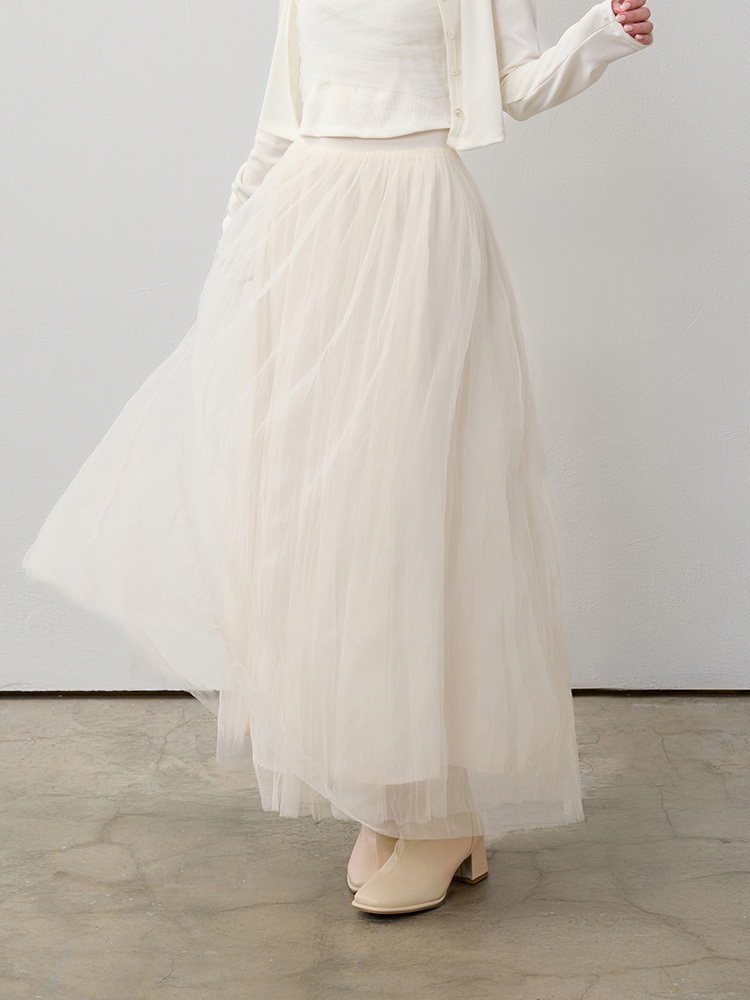 SALE800 高腰網紗半身裙