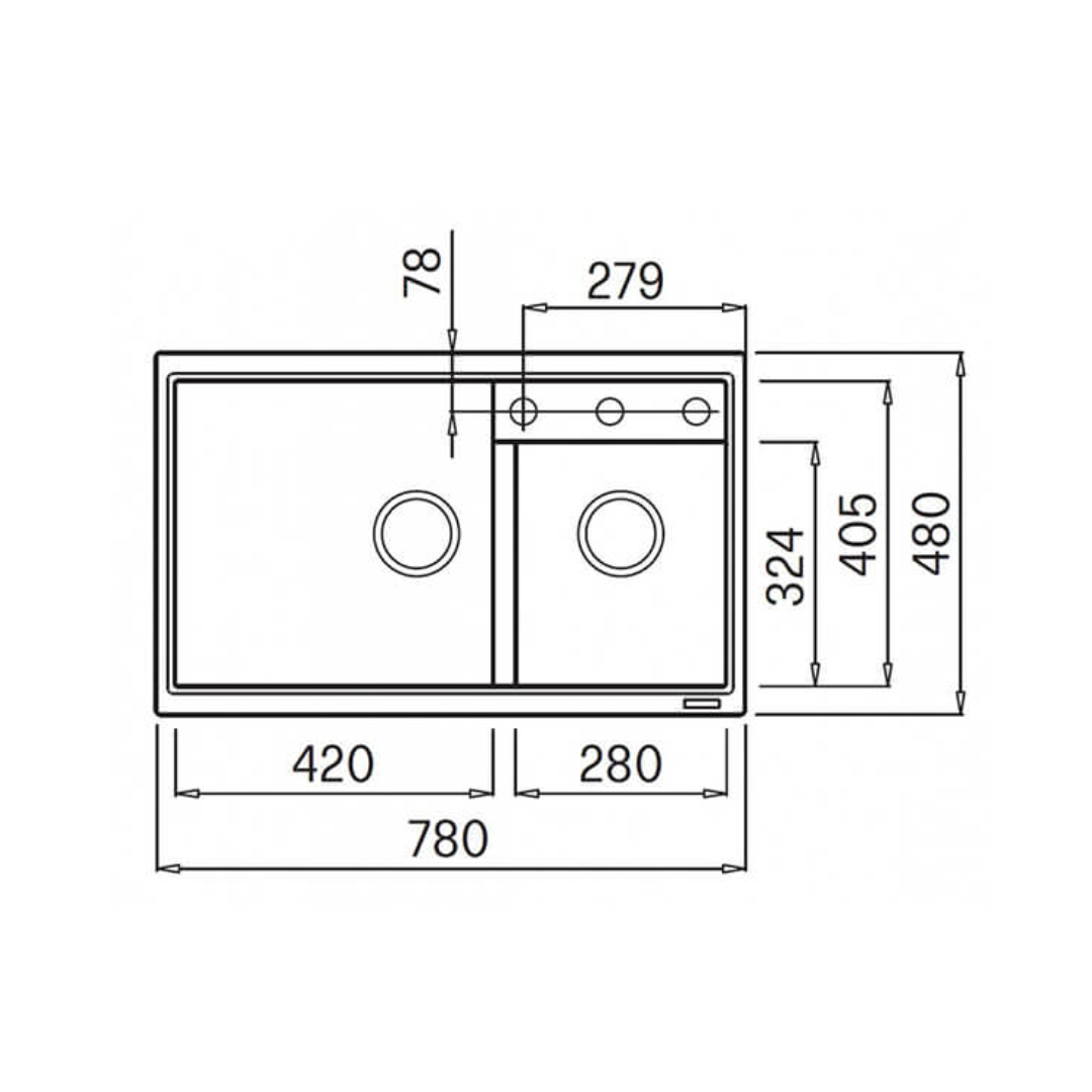 Elleci Florence Standard 335 Ghisa 花崗岩廚房檯上雙星鋅盆 - 不包括安裝