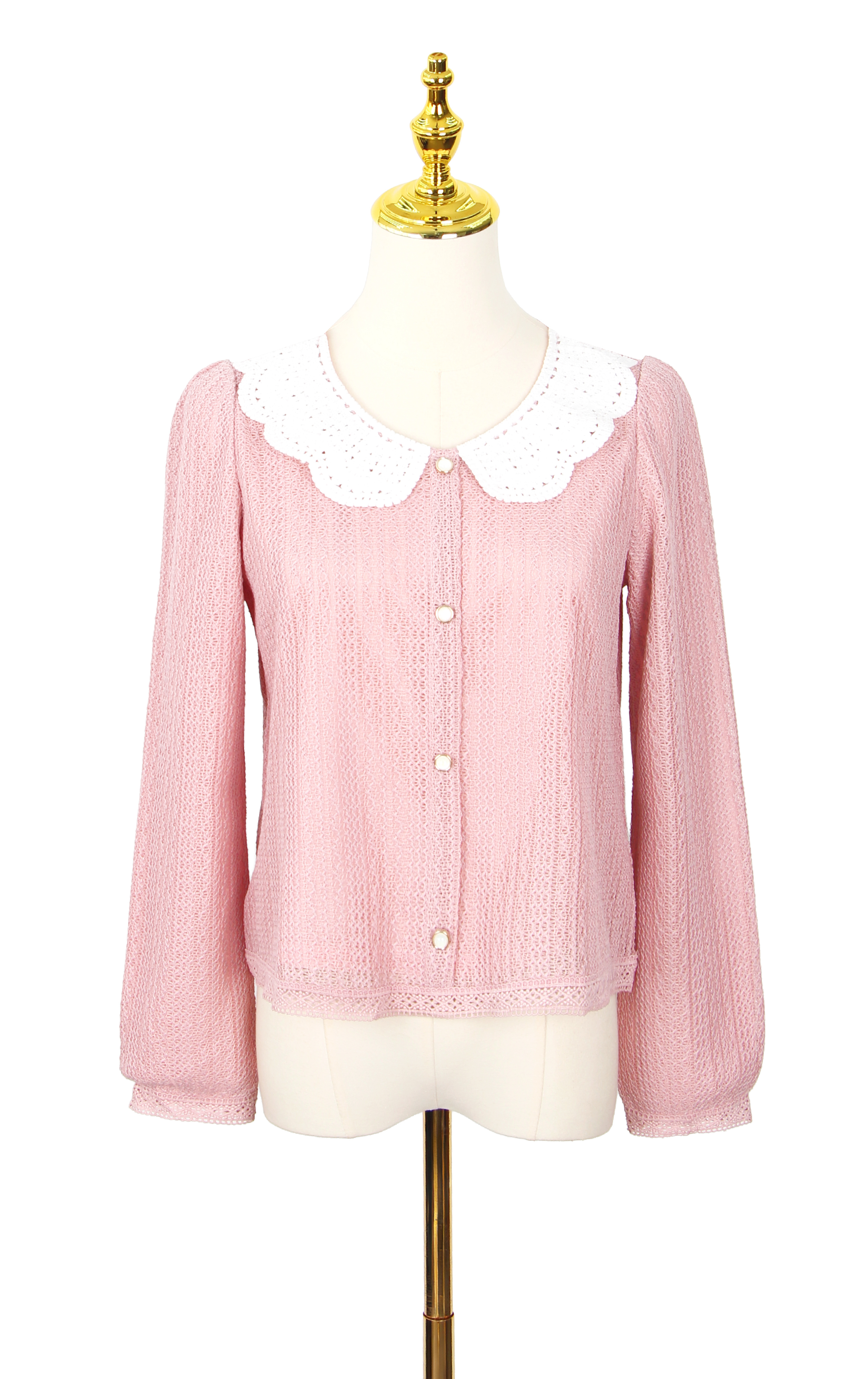 蕾絲領口針織上衣 LT821A