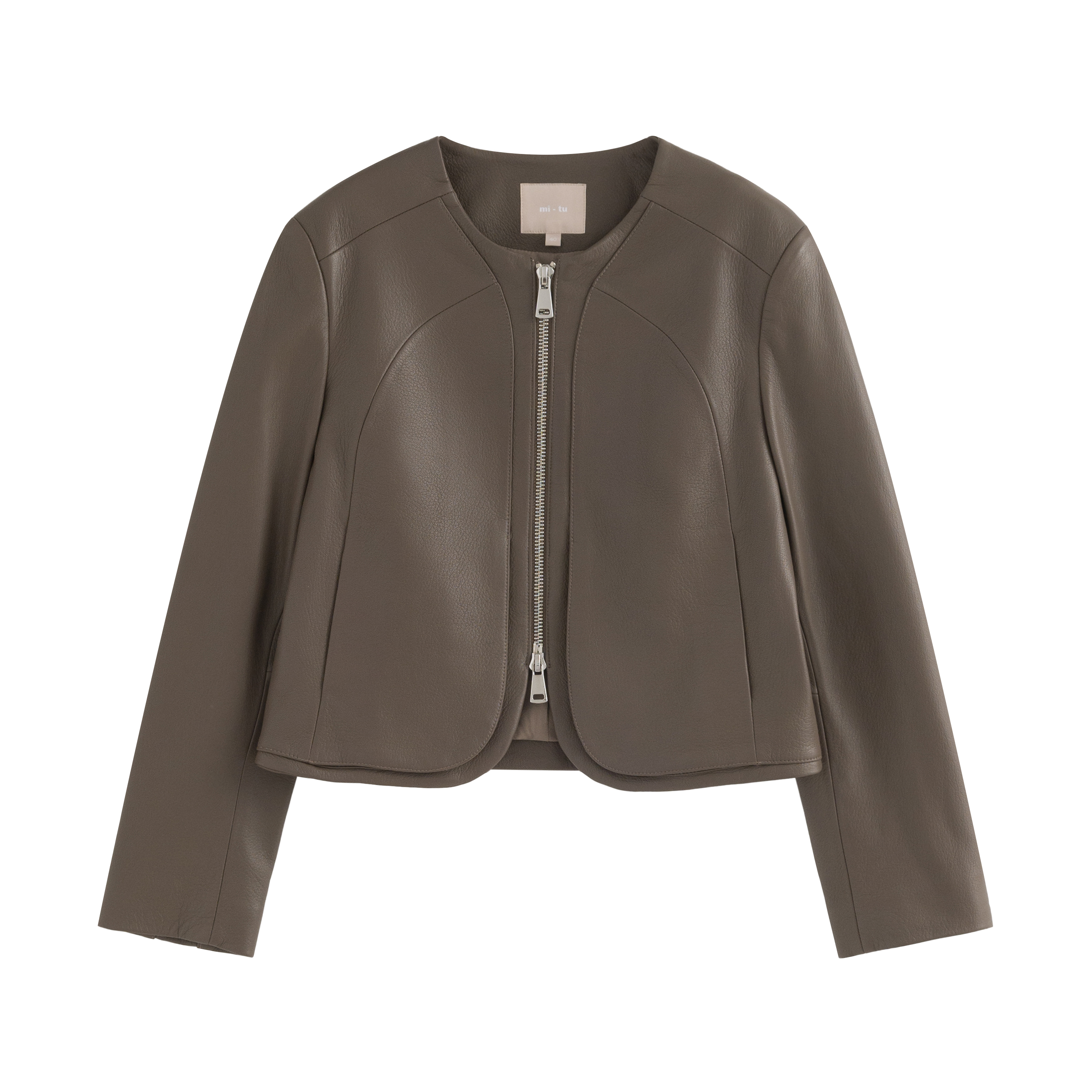 mi-tu 拉鏈羊皮外套