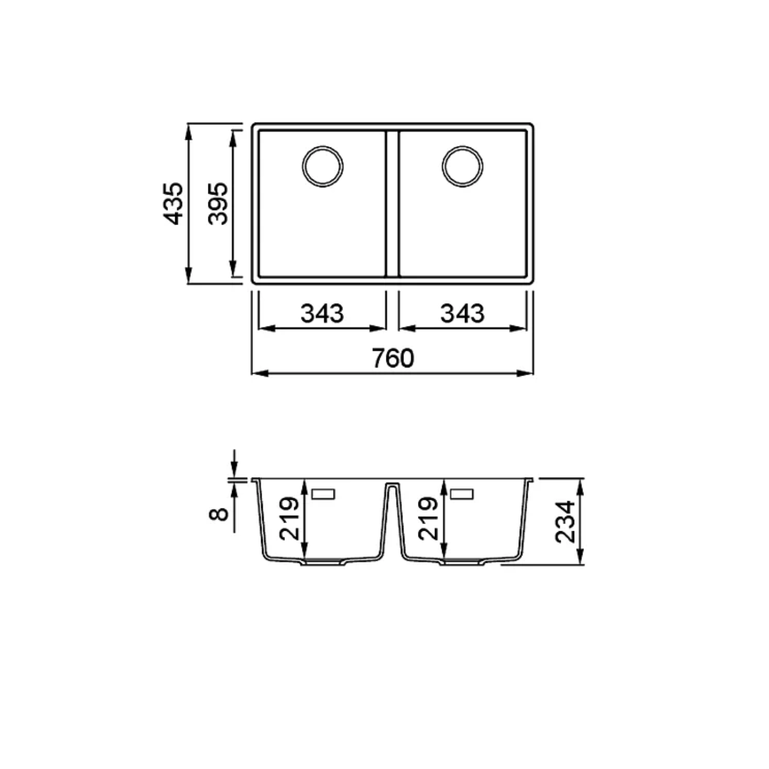 Elleci Integra 350 Undermount 台下花崗岩星盆 (Black) - 不包括安裝