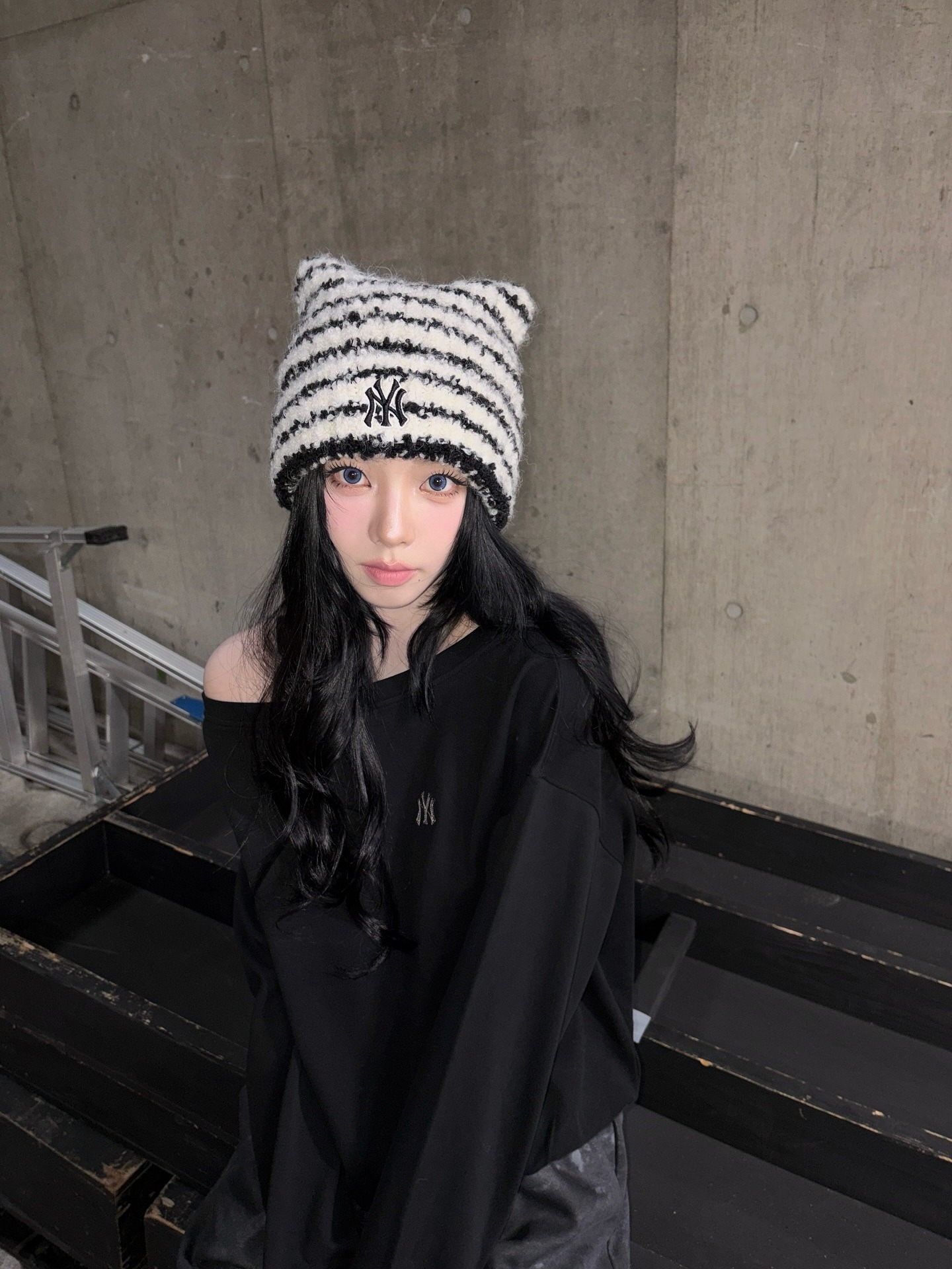韓國代購 MLB STRIPE MIYAONG BEANIE
