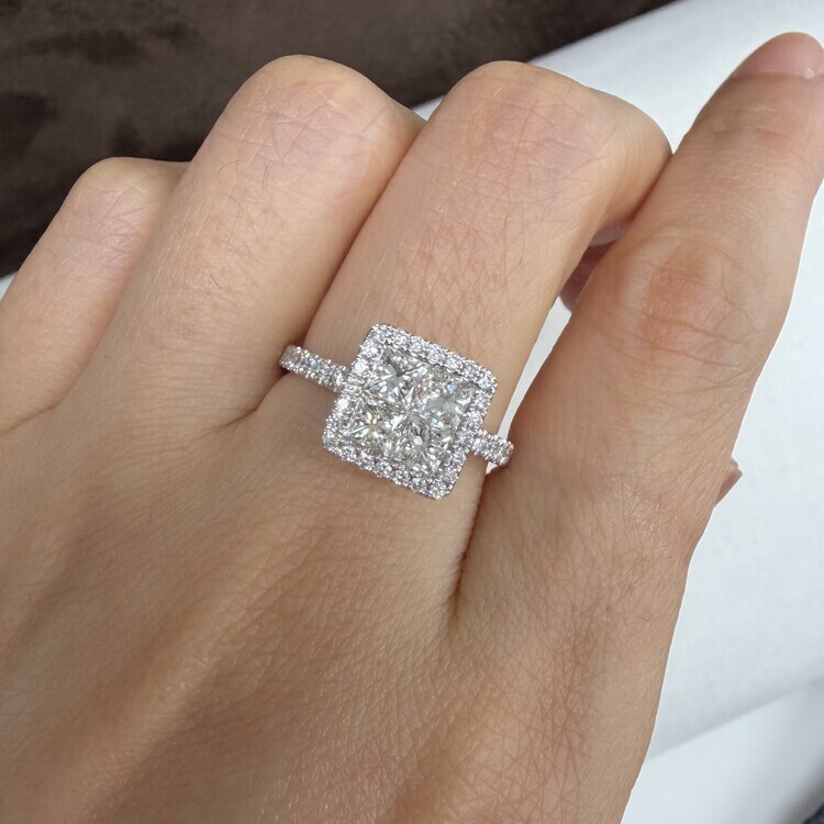 幻影方鑽白金戒指