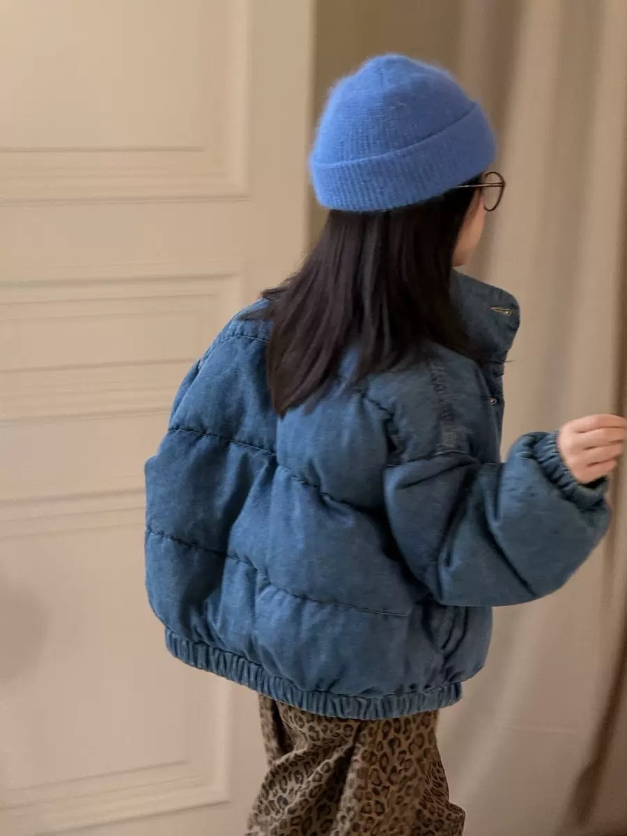 牛仔藍麵包外套