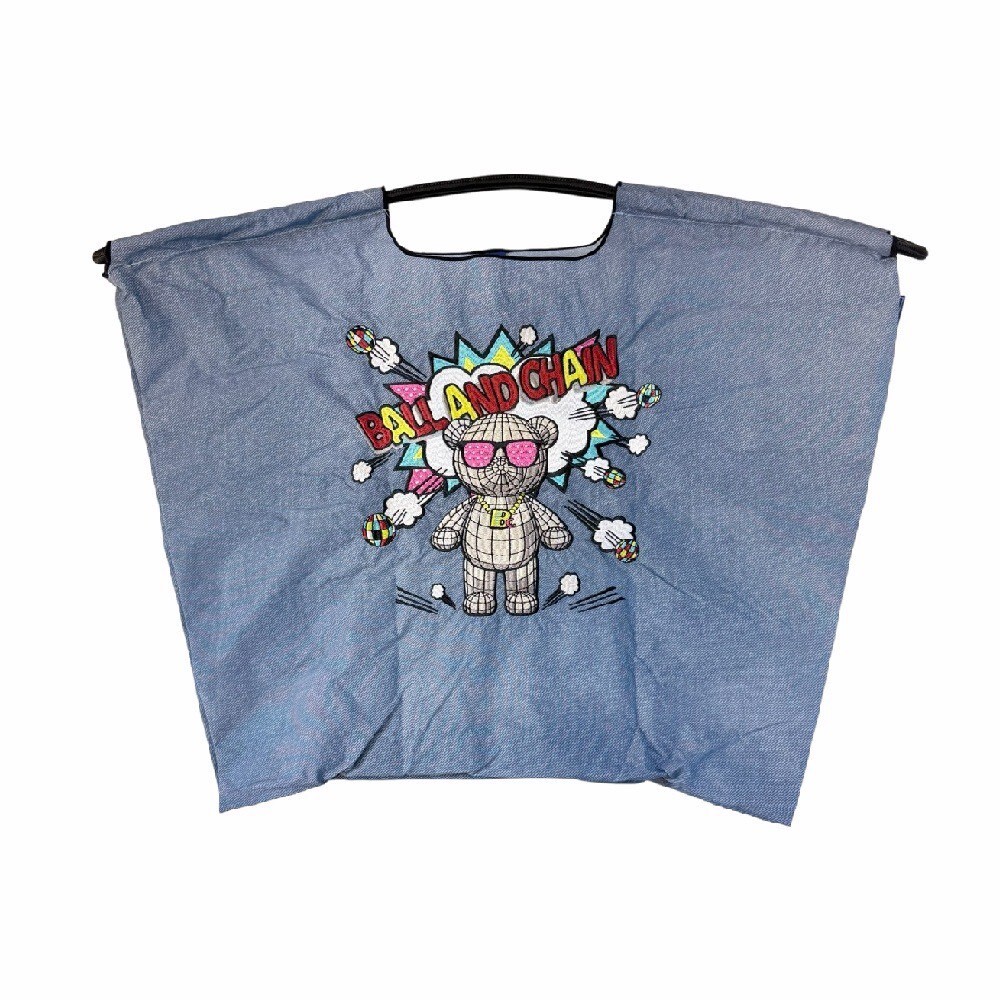 Ball＆Chain 刺繡環保購物袋 L號 - 丹寧藍 (30116977)