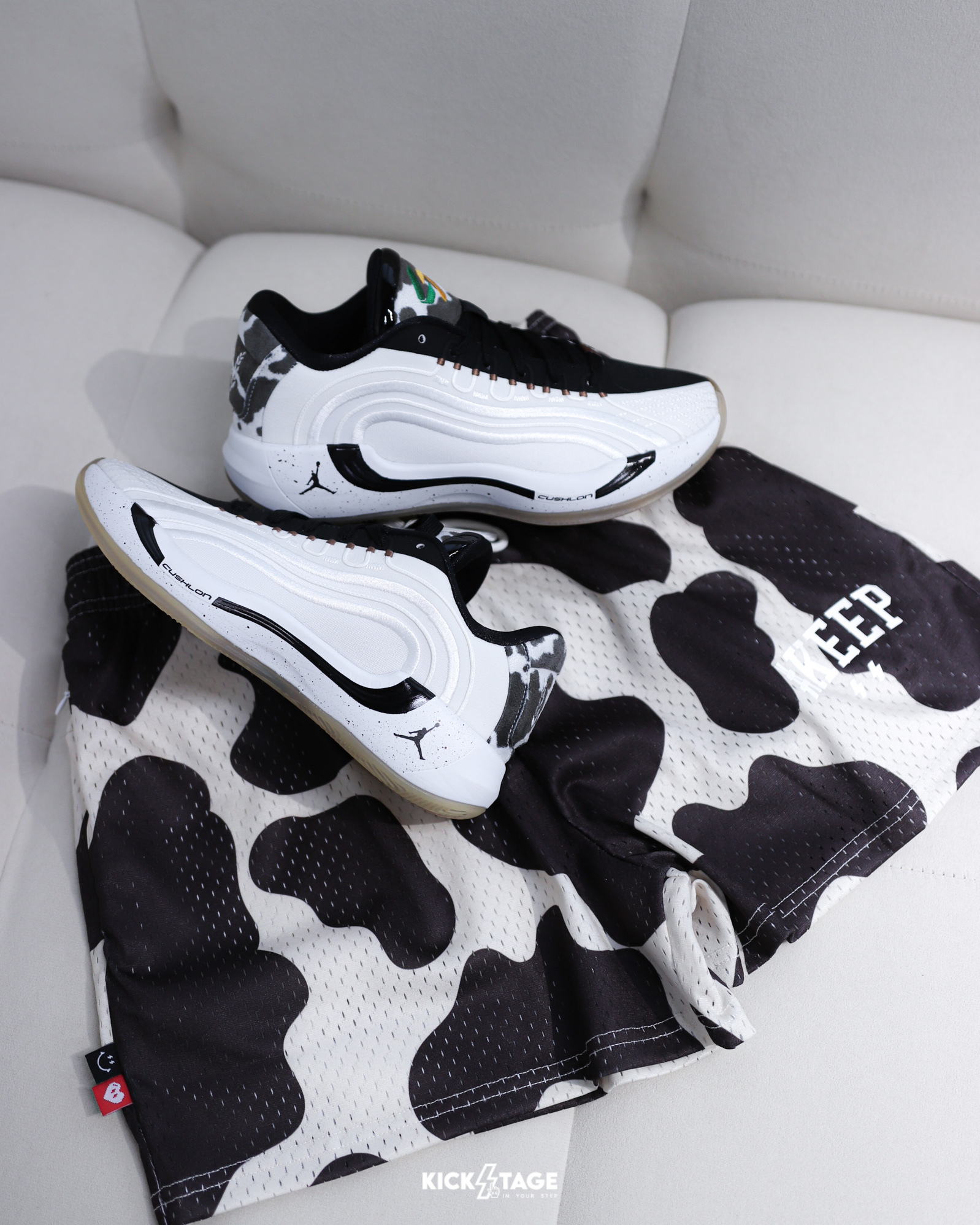 大童鞋 女生尺寸 NIKE JORDAN Luka 4 PF “Gone Ranching” GS 白黑 乳牛 牧場 緩震 氣墊 運動 籃球鞋【IF0484-100】