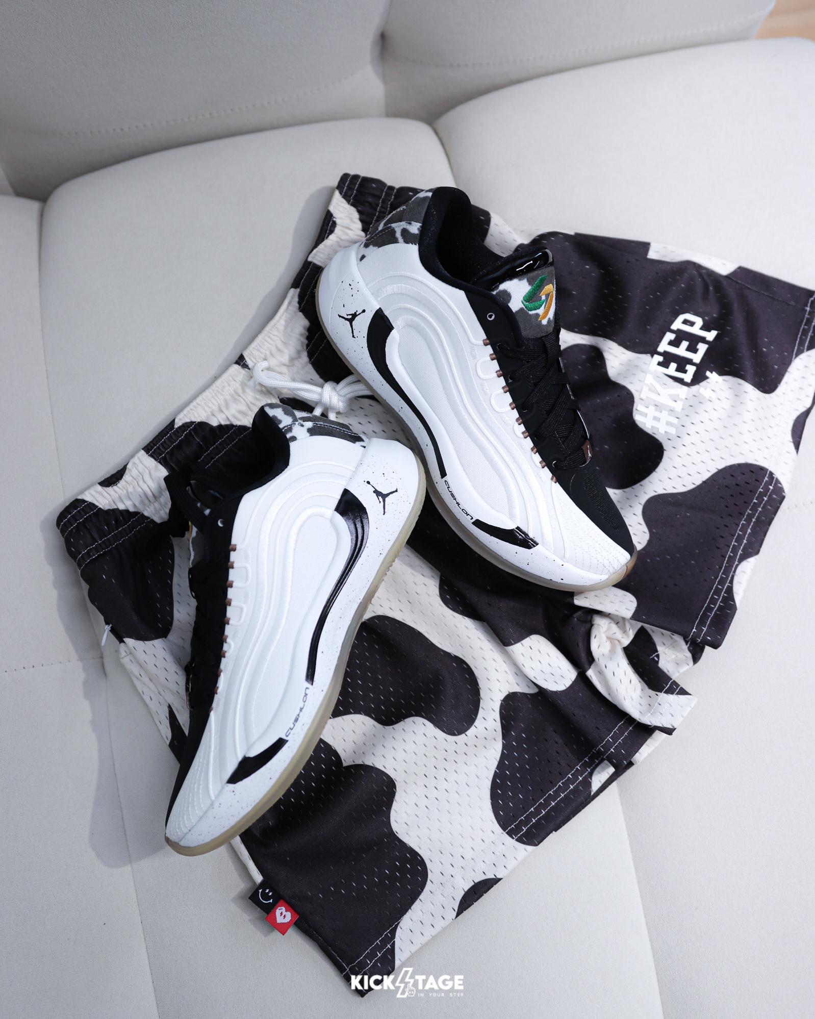 大童鞋 女生尺寸 NIKE JORDAN Luka 4 PF “Gone Ranching” GS 白黑 乳牛 牧場 緩震 氣墊 運動 籃球鞋【IF0484-100】