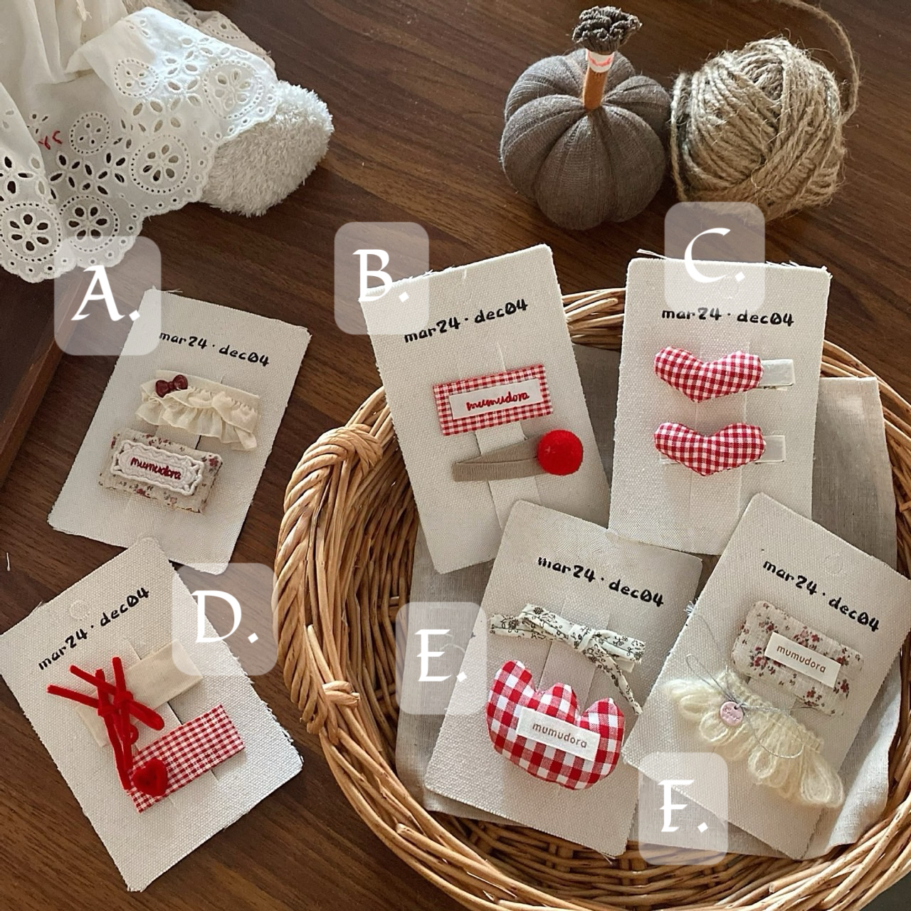 甜美紅格子髮夾|多款