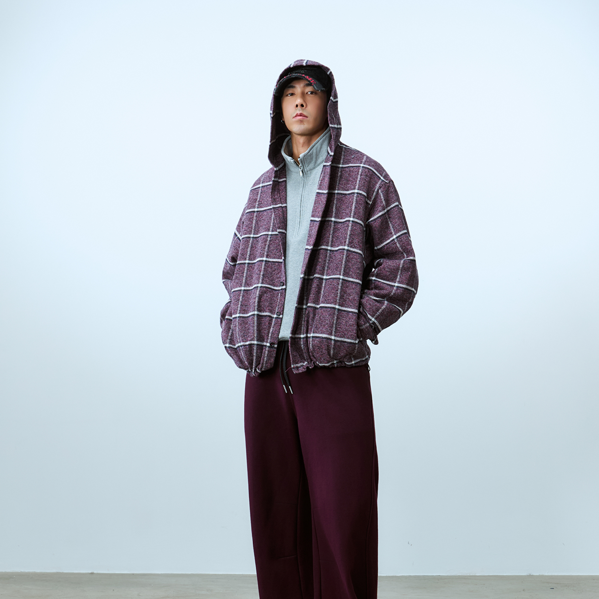 TANOXI Plaid Hooded Jacket 法蘭絨格紋 連帽襯衫 [TNX-S096]