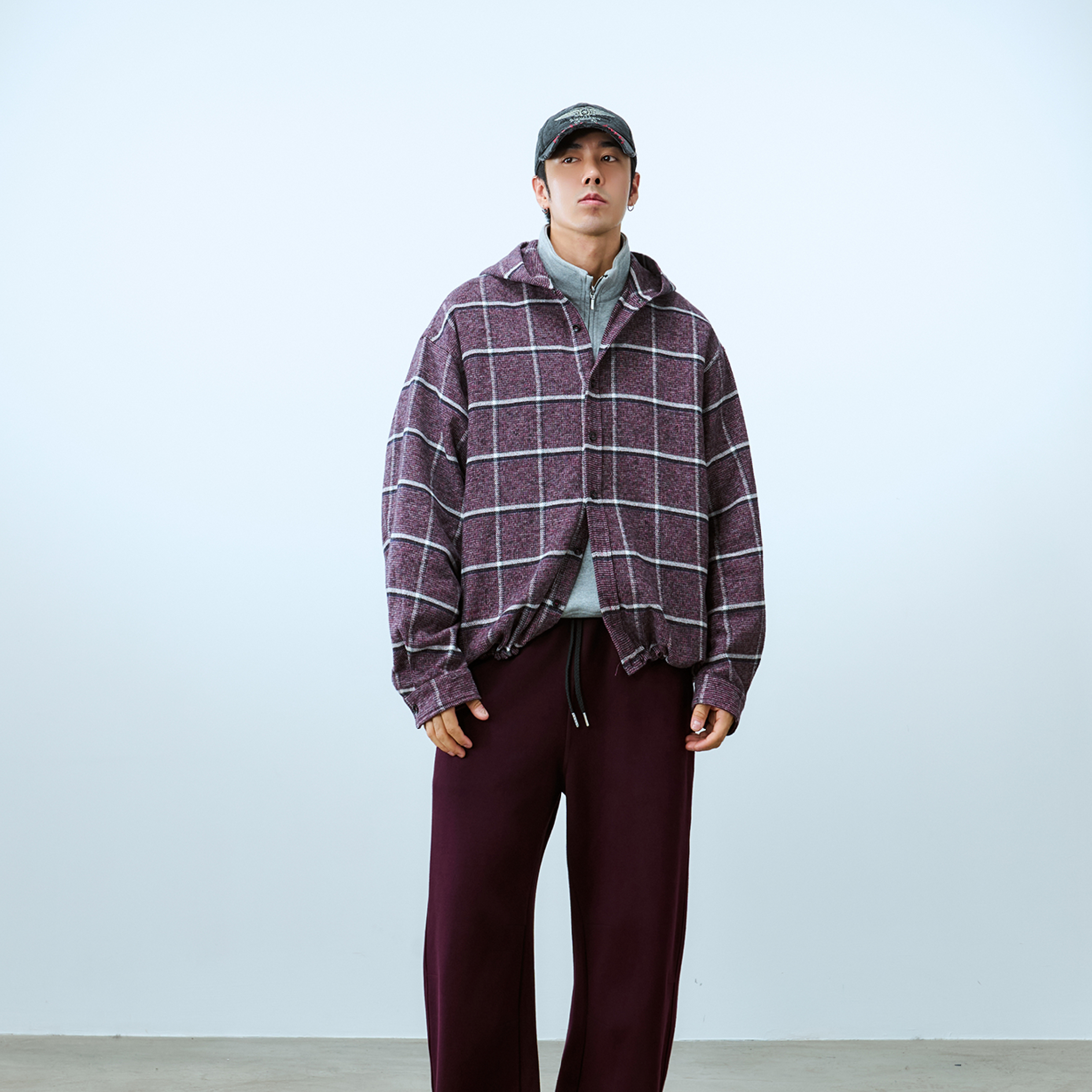 TANOXI Plaid Hooded Jacket 法蘭絨格紋 連帽襯衫 [TNX-S096]