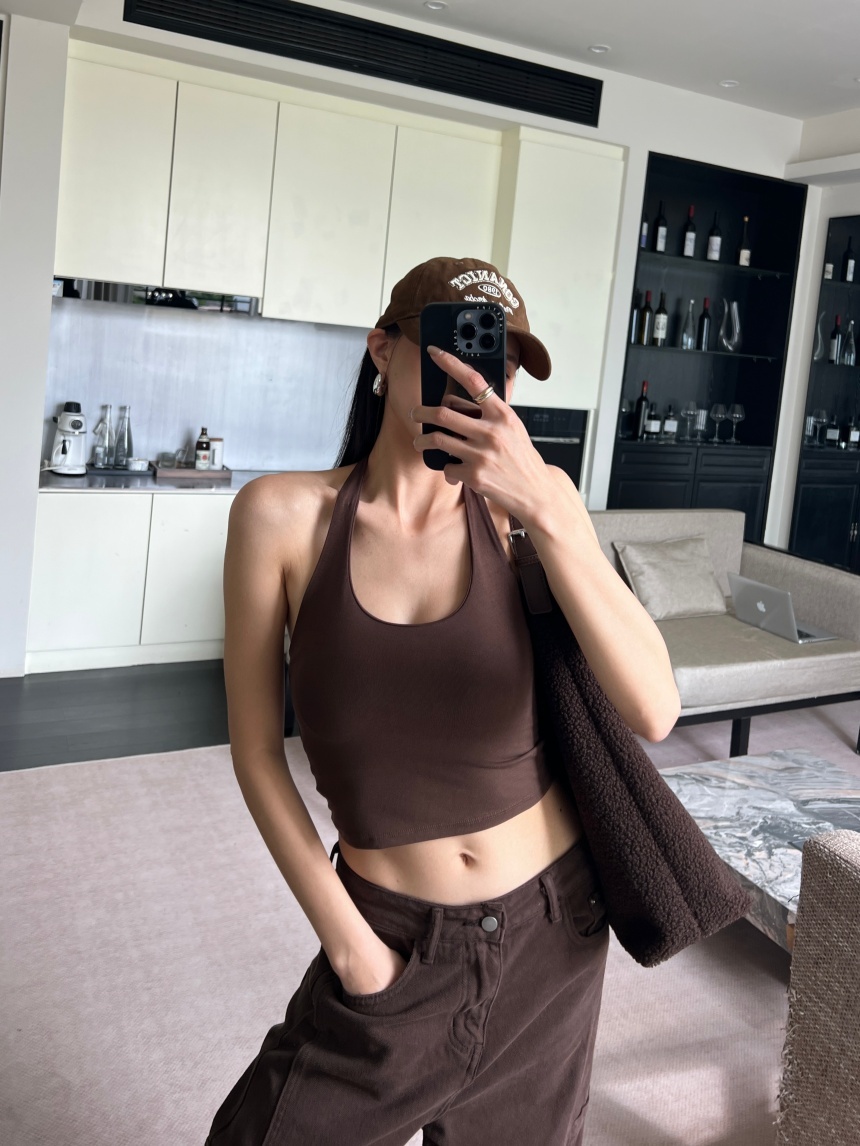 掛脖美背背心(附胸墊)*4色