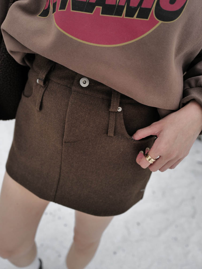 必備微辣超挺毛呢短裙*2色