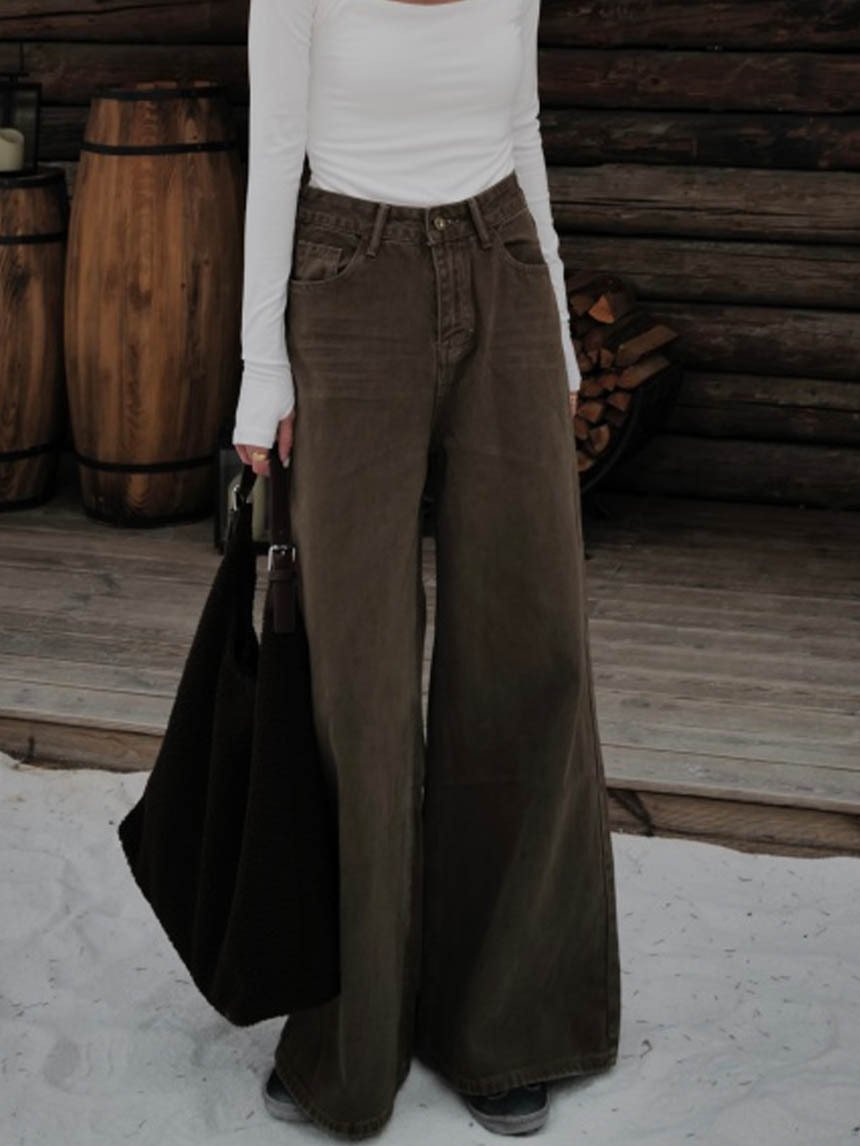 四季必備刷色牛仔水洗褲*2色